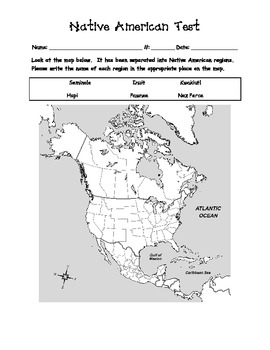 Native American Tribes Test by Whimsically Kristen | TpT