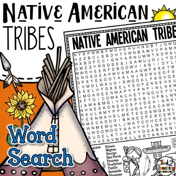 Preview of Native American Tribes Word Search Puzzle Native American History Word Search