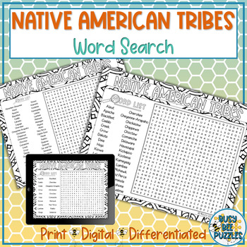 Preview of Native American Tribes Word Search Puzzle Activity