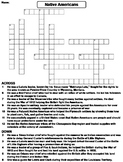 Native American Tribes Worksheet/ Crossword Puzzle