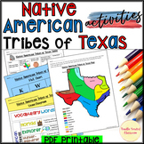 Native American Tribes of Texas Activities Map Vocabulary 