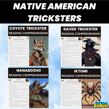 Preview of Native American Tricksters Reading Comprehension  | Native American Folklore