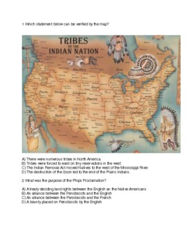 Preview of Native American/U.S. Government Relations 1700s-1890 30 Question Assessment PDF