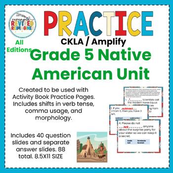 Preview of Native American Unit  5th Grade  All Editions Pausing Point Practice Pages