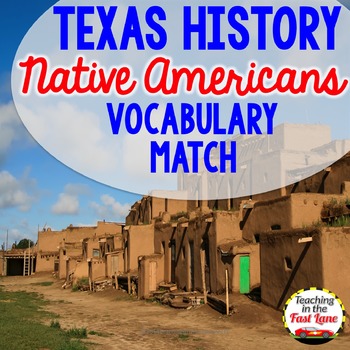 Preview of Native American Vocabulary Activity - Texas History