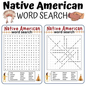 Preview of Native American Word Search: Exploring Indigenous Vocabulary