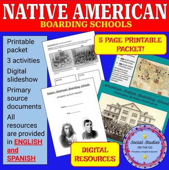 Preview of Native American boarding schools printable packet (English and Spanish)