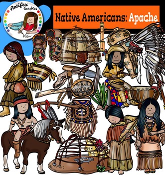 Preview of Native American clip art-Apache