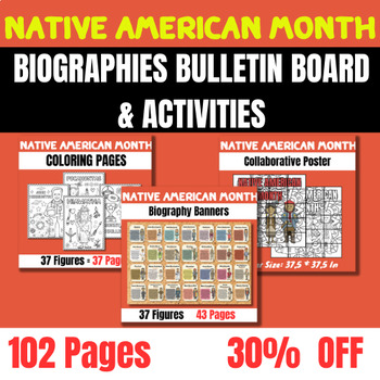 Preview of Native American heritage Month Biographies Bulletin Board And Activites