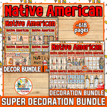 Preview of Native American heritage month Bulletin board Bundle | classroom decor-posters