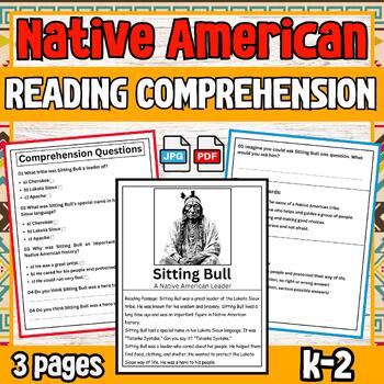 Preview of Native American heritage month activities | Sitting Bull reading comprehension