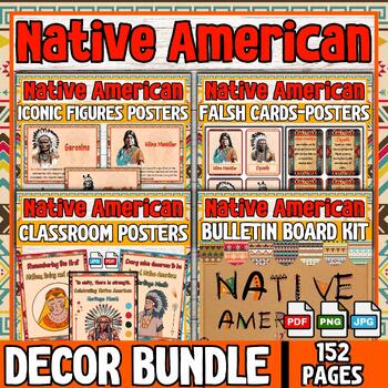 Preview of Native American heritage month classroom Bulletin Board- decoration bundle