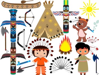 Preview of Native American, indian,Clip Art - PNG,EPS-Digital Clip Art Graphics, -053-