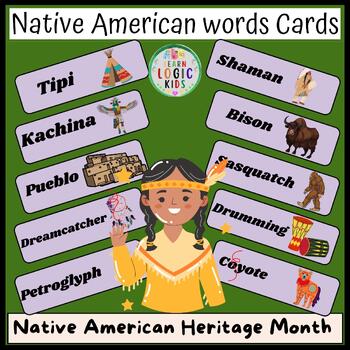 Preview of Native American words Cards Native American Heritage Month