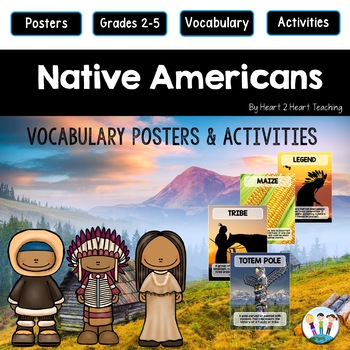 Preview of Native Americans Activities Vocabulary Posters Word Wall
