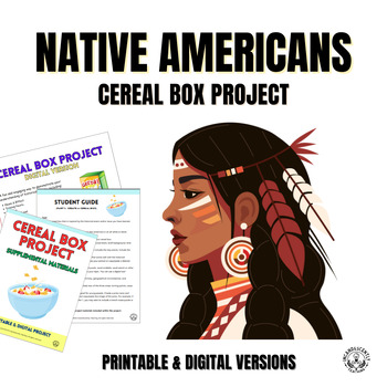 Preview of Native Americans Cereal Box Project: Printable & Digital Resource, 50+  Pages