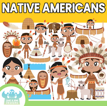 Preview of Native Americans Clipart (Lime and Kiwi Designs)
