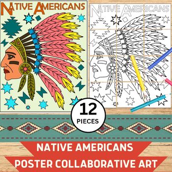 Preview of Native Americans Collaborative Art Poster Celebrating Indigenous Peoples