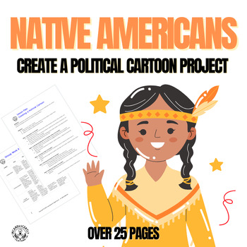 Preview of Native Americans Create a Political Cartoon Project: Grades 5-12