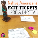 Native Americans Exit Tickets Set - Digital & Printable