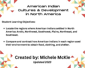 Preview of American Indian Culture and their Development in North America Activities