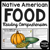 Native Americans Food Reading Comprehension Worksheet Info