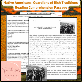 Preview of Native Americans: Guardians of Rich Traditions Reading Comprehension Passage