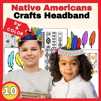 Preview of Native Americans Activities Crafts Hat, Indian Headdress Headband Crown