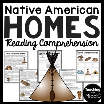 Preview of Native Americans Homes Reading Comprehension Worksheet Informational Text