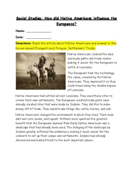 Preview of Native Americans Influence Europeans