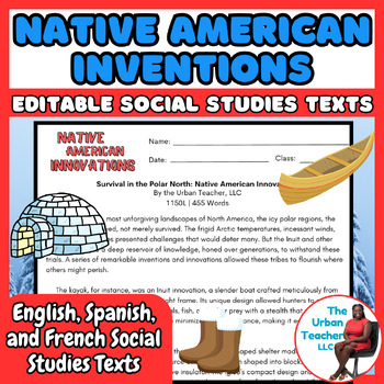 Preview of Native Americans Inventions and Innovations: Editable Multilingual Texts