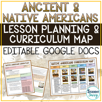 Preview of Native Americans Lesson Plans Templates Editable Google Docs Curriculum Guide
