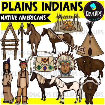 Preview of Plains Indians | Native American Clip Art Set {Educlips Clipart}
