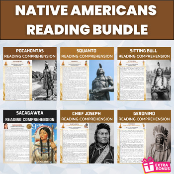 Preview of Native Americans Reading comprehension Bundle | Native American Heritage Month