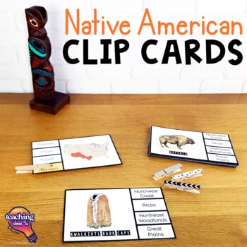 Preview of Native Americans Regions & Culture Pick 'n Flip Clip Cards Review Activity