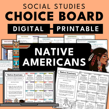 Preview of Native Americans | Social Studies Unit Choice Board Activity Packet | Gamify