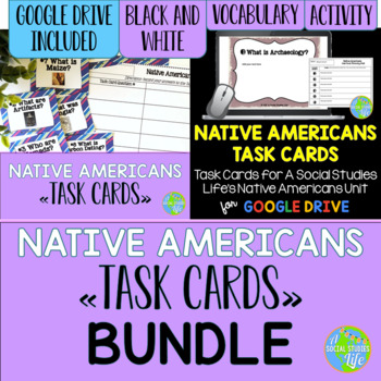 Preview of Native Americans Task Cards BUNDLE