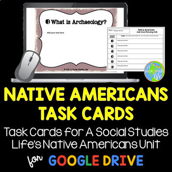 Preview of Native Americans Task Cards DISTANCE LEARNING