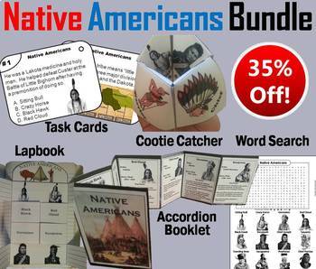 Preview of Famous Native Americans Task Cards and Activities Bundle