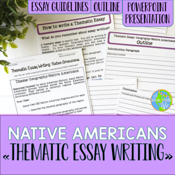 Preview of Native Americans Thematic Essay Writing