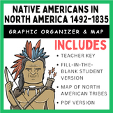 Native American Tribes in North America 1492-1835 Chart & Map