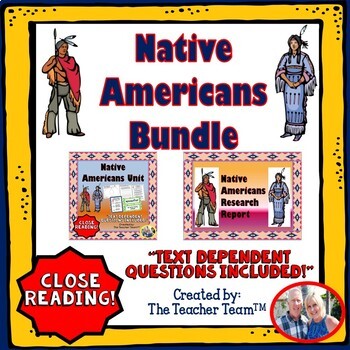 Preview of Native Americans Unit | Passages & Questions | Research Report Bundle