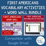 Native Americans Vocabulary Activity Set and Word Wall Bundle