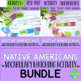 Native Americans Vocabulary Matching Activities BUNDLE