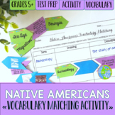 Native Americans Vocabulary Matching Activity