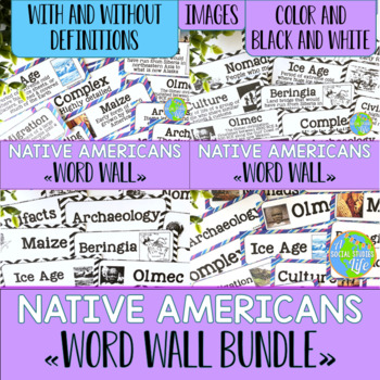 Preview of Native Americans Word Wall BUNDLE