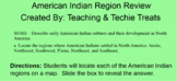 Native Americans and Their Regions Map Review