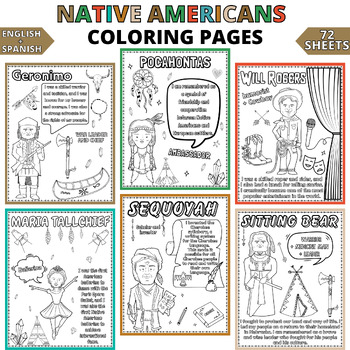 Preview of Native Americans heritage Month Coloring Pages | Indigenous people's day |BUNDLE