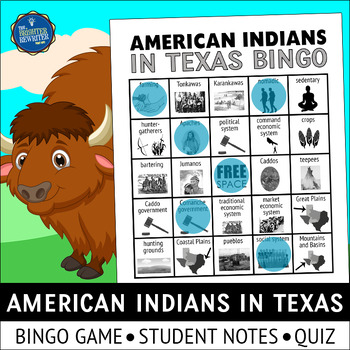 Preview of Texas History Native Americans Bingo Game