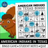 Texas History Native Americans Bingo Game